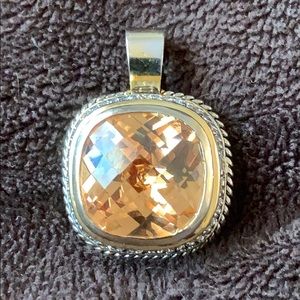 Gold/Silver Tone Citrine Pendant